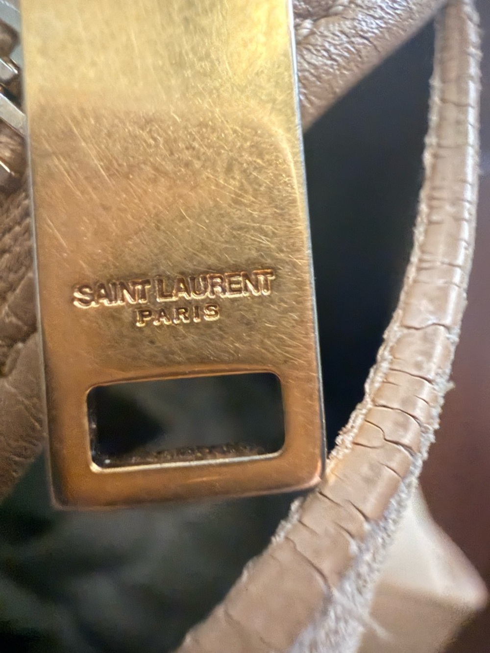 Saint Laurent Monogram Cabas Downtown Bag with Gold YSL Logo - Picture 6 of 16
